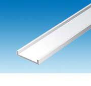 EVERGREEN carte plastique profil� pour mod�lisme profil� en  U  L.6,35x355mm.