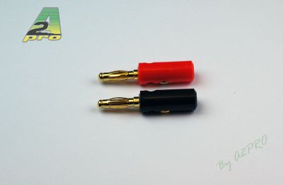 FICHE BANANE OR rouge+noire (paire)