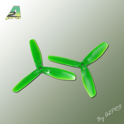 H�lice Gemfan Tripale  fibre 5x5 demi bullnose vert (2 pcs)