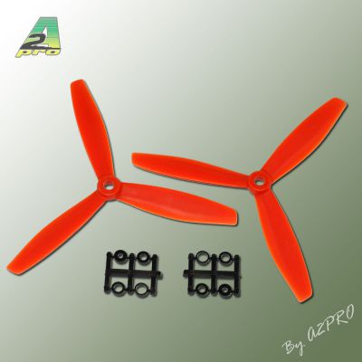 H�lice Gemfan Tripale  fibre 6x4 demi bullnose orange (2pcs)