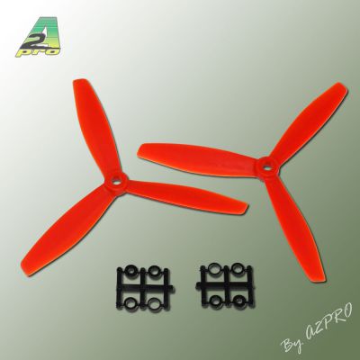 H�lice Gemfan Tripale  fibre push 6x4 demi bullnose orange (2 pcs)