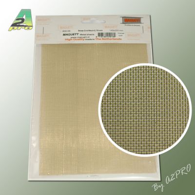 Grille laiton 200x140x0,6mm maille de 0,76mm