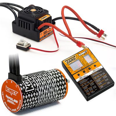 COMBO BRUSHLESS 1/8 100Amp WP + Moteur 4P. 4274 2200KV +carte de prog