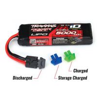 CONNECTEUR INDICATEUR DE CHARGE BATTERIE VERT (4)/BLEU (4)/GRIS (4)  TRAXXAS - TRX2943