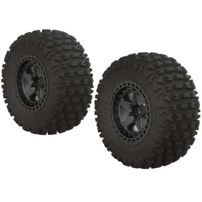 AR550043 Fortress SC Tire Set Glued Blk Chrm (2) - HORIZON HOBBY - R�f�rence: ARAC9631
