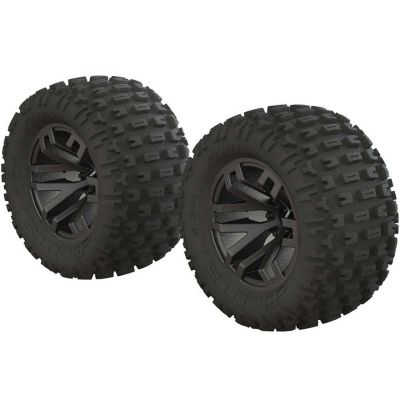 AR550045 Fortress MT Tire Set Glued Blk Chrm (2) - HORIZON HOBBY - R�f�rence: ARAC9633