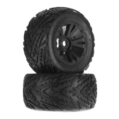 AR550034 Minokawa MT 6S Tire Wheel Glued Black (2) - HORIZON HOBBY - R�f�rence: ARAC9649