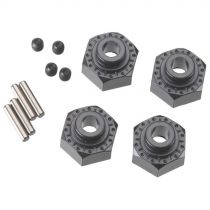 AX30429 Aluminum Hex Hub 12mm Black (4) - HORIZON HOBBY - Référence: AXIC0429