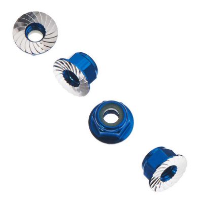AXA1046 Wheel Nut M4 Serrated Blue (4) - HORIZON HOBBY - R�f�rence: AXIC1046