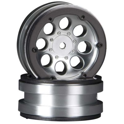 AX8088 8-Hole 1.9 Beadlock Wheel Satin Chrome (2) - HORIZON HOBBY - R�f�rence: AXIC8088