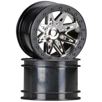 AX08137 2.2 Rebel Wheels 41mm Wide Chrm/Blk (2) - HORIZON HOBBY - R�f�rence: AXIC8137