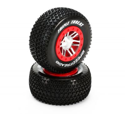 Pneus Speedtreads Triple Threat SC mont�s sur jantes Slash 4x4/ECX (2) - HORIZON HOBBY - R�f�rence: DYN5129