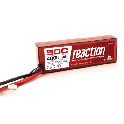 Batterie Reaction Li-Po 2S 7,4V 4000mA 50C, boitier rigide, prise EC3 - HORIZON HOBBY - R�f�rence: DYNB3801EC