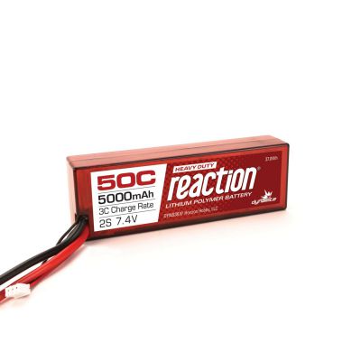 Batterie Reaction Li-Po 2S 7,4V 5000mA 50C, boitier rigide, prise EC5 - HORIZON HOBBY - R�f�rence: DYNB3810EC