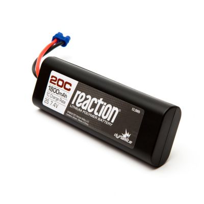 Batterie Reaction Li-Po 2S 7,4V 1800mA 20C, boitier rigide, prise EC3 - HORIZON HOBBY - R�f�rence: DYNB3812EC