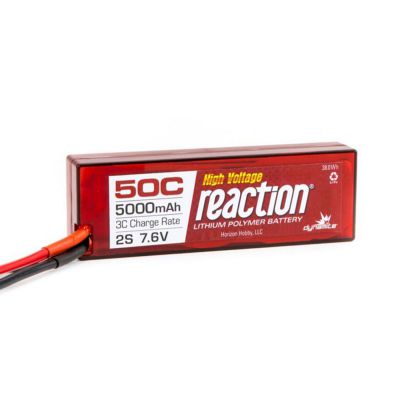 Batterie Li-Po Reaction HV 2S 7,6V 5000mA 50C, Boitier rigide: TRA - HORIZON HOBBY - R�f�rence: DYNB3852T