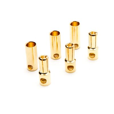 Set de connecteurs cylindriques plaqu�s or diam. 5,5mm (3) - HORIZON HOBBY - R�f�rence: DYNC0089