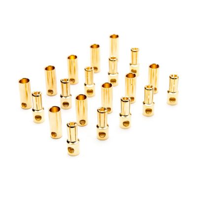 Set de connecteurs cylindriques plaqu�s or diam. 5,5mm (10) - HORIZON HOBBY - R�f�rence: DYNC0090