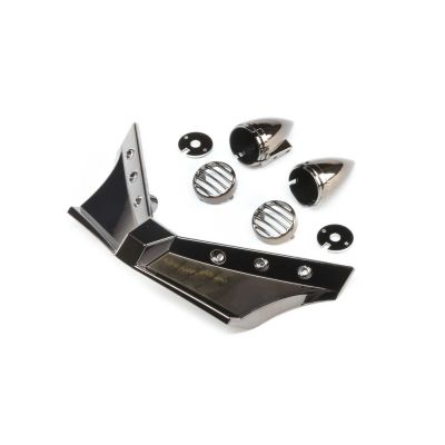 FR Bumper and Headlights, BLKChrome: 1.9 Doomsday - HORIZON HOBBY - R�f�rence: ECX220002