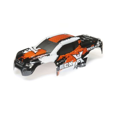 Body, White/Orange: 1/10 2wd & 4wd Ruckus - HORIZON HOBBY - R�f�rence: ECX230033