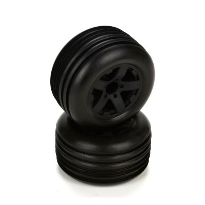 Circuit - Pneu avant mont� sur jante noire, (2) - HORIZON HOBBY - R�f�rence: ECX43005