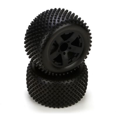 Circuit - Pneu arri�re mont� sur jante noire, (2) - HORIZON HOBBY - R�f�rence: ECX43006