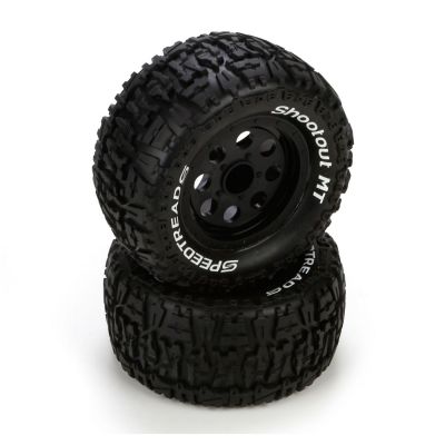 Ruckus - Pneu av/arr mont� sur jante noire, (2) - HORIZON HOBBY - R�f�rence: ECX43008