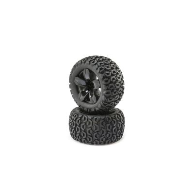 FR/R Tire,Prmnt,Blk Wheel (2):1/10 2wd/4wd Ruckus - HORIZON HOBBY - R�f�rence: ECX43013