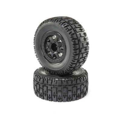 FR/R Tire,Prmnt,Blk Wheel (2):1/10 2wd/4wd Torment - HORIZON HOBBY - R�f�rence: ECX43014
