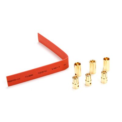 Set de connecteurs cylindriques plaqu�s or, 6,5mm (3) - HORIZON HOBBY - R�f�rence: EFLA266
