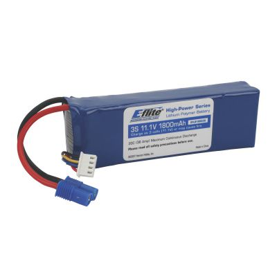 E-FLITE Accu Li-Po 1800mAh 3S 11.1V 20C, 13AWG EC3 - HORIZON HOBBY - R�f�rence: EFLB18003S