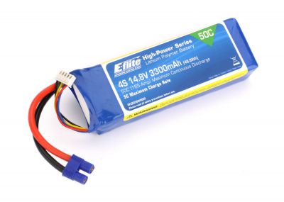 Accu LiPo 14,8V 4S 3300mA 50C, prise EC3 - HORIZON HOBBY - R�f�rence: EFLB33004S50