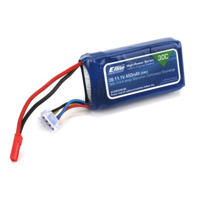 Accu Li-Po 450mAh 3S 11.1V 30C, 18AWG JST - HORIZON HOBBY - R�f�rence: EFLB4503SJ30