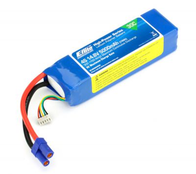 Batterie Li-Po 14,8V 4S 5000mA 30C avec prise EC5 - HORIZON HOBBY - R�f�rence: EFLB50004S30