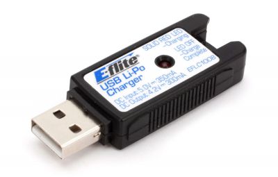 E-FLITE 1S USB Li-Po Charger, 350mA: nano QX - HORIZON HOBBY - R�f�rence: EFLC1008
