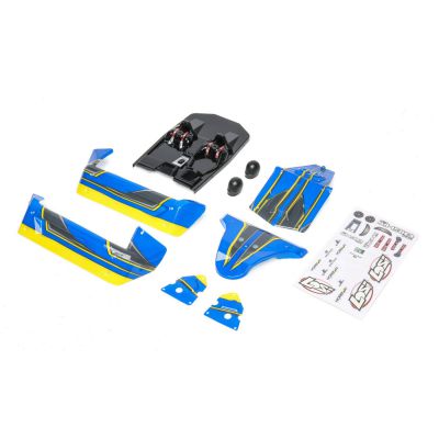 Mini 8IGHT-DB - Carrosserie bleue/jaune - HORIZON HOBBY - R�f�rence: LOS210010