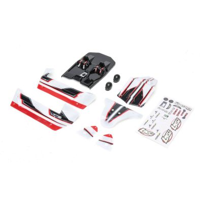 Mini 8IGHT-DB - Carrosserie blanche/rouge - HORIZON HOBBY - R�f�rence: LOS210011