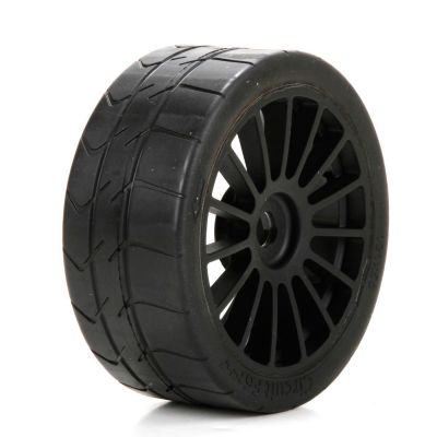 6IX - Pneu mont� sur jante noire (2) - HORIZON HOBBY - R�f�rence: LOS45009