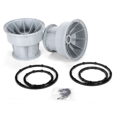 Silver Wheel & Black Bead Lock Rings (2): MTXL - HORIZON HOBBY - R�f�rence: LOS45013