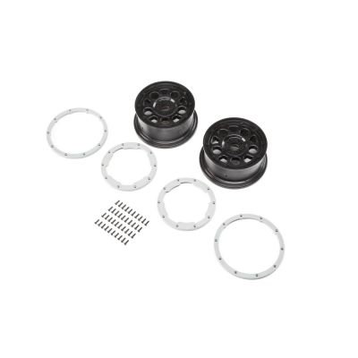 DBXL-E - Jantes noires, Beadlock argent�s (2) - HORIZON HOBBY - R�f�rence: LOS45015