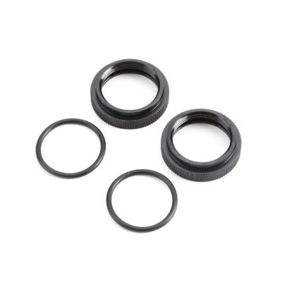 Shock Adjuster Nut w/O-ring, AL, Blk(2):5B,5T,MINI - HORIZON HOBBY - R�f�rence: TLR253000