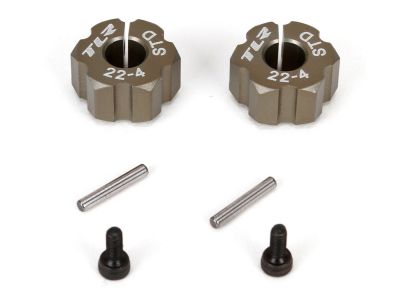 24 - Hexagone de roues arri�re en aluminium, largeur standard - HORIZON HOBBY - R�f�rence: TLR332010