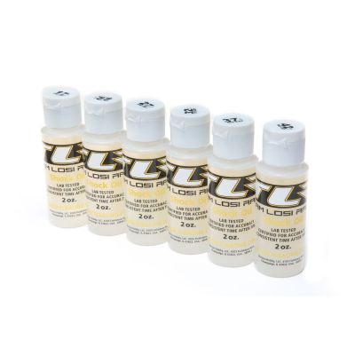 Assortiment de 6 flacons d'huile silicone d'amortisseur 17.5,22.5,27.5,32.5,37.5, 42.5 en 60ml - HORIZON HOBBY - R�f�rence: TLR7
