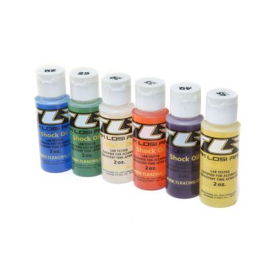 Assortiment de 6 flacons d'huile silicone d'amortisseur 20,25,30,35,40,45 en 60ml - HORIZON HOBBY - R�f�rence: TLR74020