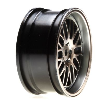Jante nid d'abeille � d�port AV 54x26mm, grise fonc�e/chrome (2) - HORIZON HOBBY - R�f�rence: VTR43005