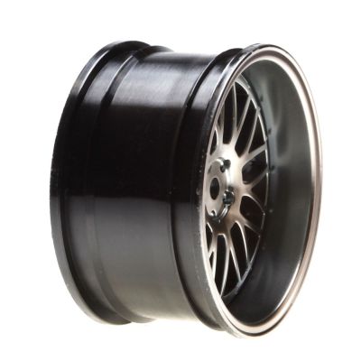 Jante nid d'abeille � d�port ARR 54x30mm, grise fonc�e/chrome (2) - HORIZON HOBBY - R�f�rence: VTR43006