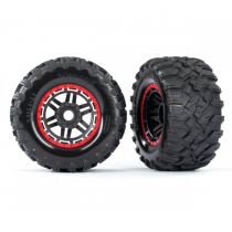 2 PNEUS + JANTES ROUGE TOUT TERRAIN 2.8\  TRAXXAS MAXX - TRAXXAS TRX8972R