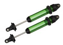 AMORTISSEURS(X2) GTX ALU ANODISE VERT ASSEMBLES (SANS RESSORTS)