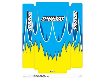 AUTOCOLLANT BANC DE DEMARRAGE \ JAUNE/BLEU CLAIR\   BUGGY