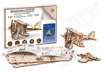 Avion bois  Biplan maquette/puzzle 3D en bois - WOODEN CITY S056WR304